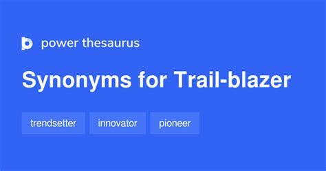 Trailblazer Synonyms: 3 Synonyms and Antonyms for Trailblazer .